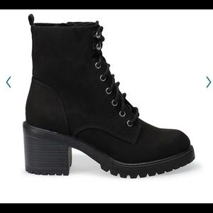Sonoma high heel combat boot in Black SZ 10W